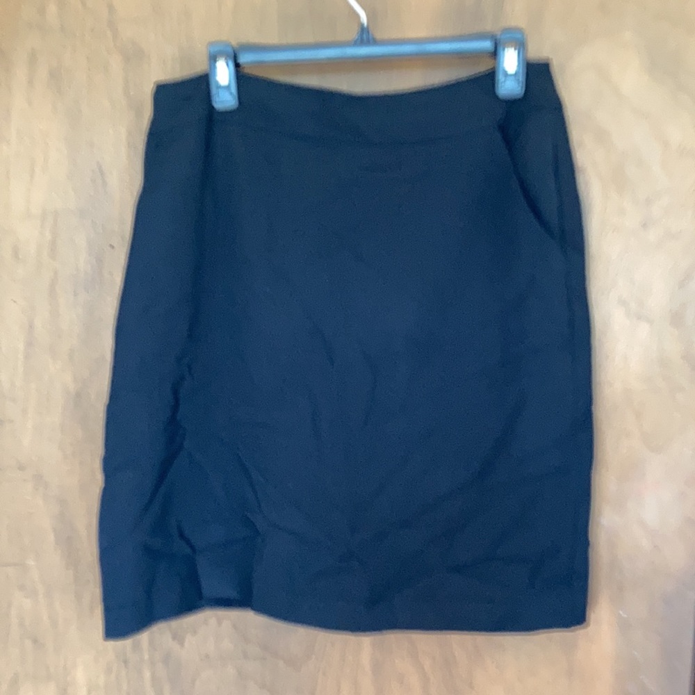Vintage black office lined skirt w pockets - Picture 5 of 15